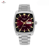 PRECIOUS DUKE Men's Classic Square Quartz Watch – Stainless Steel, Waterproof