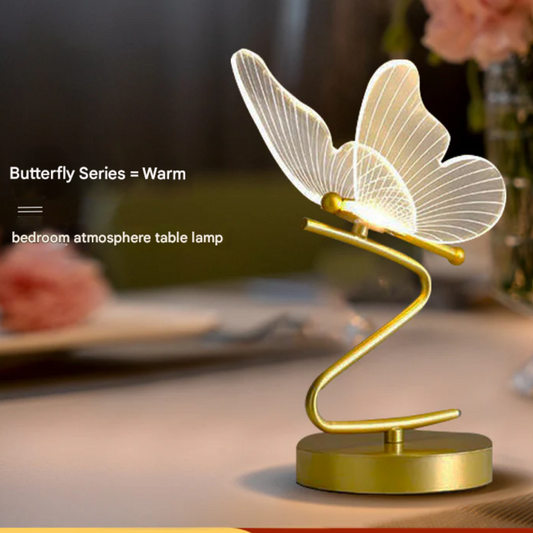 Butterfly Table Lamp – Modern Bedside Night Light for Bedroom or Living Room Decor
