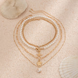 Ocean Pendant Layered Mix Necklace for Women – Fashionable Alloy Jewelry