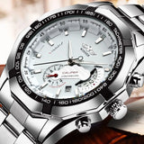 T-WINNER Men’s Mechanical Watch – Retro Stainless Steel Chronograph Business Watch
