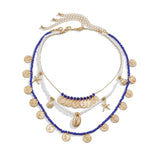 Ocean Medley Charm Cluster Necklace for Women – Fashionable Alloy Jewelry