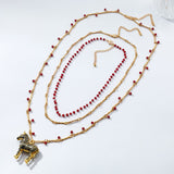 Luxury Multi-Layer Zebra Pendant Necklace – Handmade Retro Chain Jewelry for Women