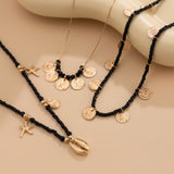 Midnight Coast Charm Bead Necklace for Women – Fashionable Alloy Jewelry