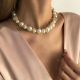 Gold-Twisted Pearl Choker Necklace – Elegant Statement Jewelry for Women