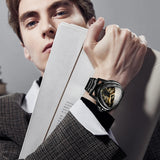 T-Winner Men’s Mechanical Triangle Watch – Luminous Stainless Steel Wristwatch