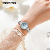SANDA Women’s Retro Quartz Watch – Stainless Steel Strap with 30M Waterproof