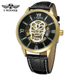 T-WINNER Skull Skeleton Automatic Mechanical Watch for Men – Waterproof Timepiece