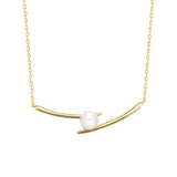 Bar Pendant Single Pearl Necklace for Women – Korean Style Titanium Steel Jewelry