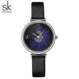 SK Women’s Quartz Watch – Simple Fashion Design, PU Leather Strap, 30M Waterproof