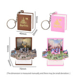 3D Folding Castle Pop-up Keychain – Mini Decompression Toy for Teens