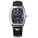 T-Winner Men's Automatic Mechanical Watch – Leather Strap, Waterproof, Multi-Function