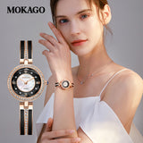 MOKAGO Women’s Quartz Watch – Diamond Jewelry Bracelet, Waterproof Luxury Watch