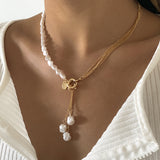 Baroque Pearl Chain Necklace – Irregular Gold Clavicle Necklace for Women
