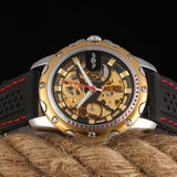 T-Winner Men’s Hollow Automatic Mechanical Watch – Casual Silicone Strap Timepiece