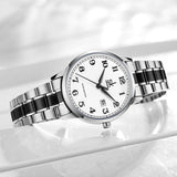 SK Women’s Quartz Business Watch – Elegant Calendar Dial, Waterproof Stainless Steel Strap