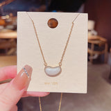 Luxury Pearl Bean Pendant Necklace for Women – Korean Style Titanium Steel Jewelry