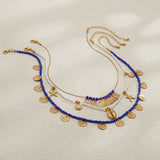Ocean Medley Charm Cluster Necklace for Women – Fashionable Alloy Jewelry