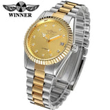 T-Winner Men's Classic Gold Mechanical Watch – Luxury Skeleton Watch