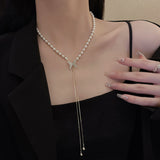 Butterfly Pearl Pendant Necklace for Women – Korean Style Titanium Steel Jewelry
