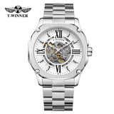 T-Winner Men’s Automatic Skeleton Mechanical Watch – 30M Waterproof, Alloy Strap