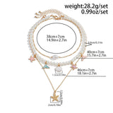Mermaid Charm Pearl Layer Necklace for Women – Fashionable Alloy Jewelry