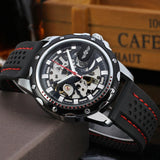T-Winner Men’s Hollow Automatic Mechanical Watch – Casual Silicone Strap Timepiece