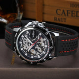 T-Winner Men’s Hollow Automatic Mechanical Watch – Casual Silicone Strap Timepiece