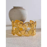 Gold Butterfly Cutout Stainless Steel Bracelet – Romantic Jewelry for Women