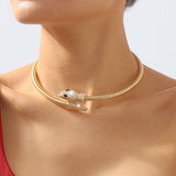Rhinestone Snake Choker Necklace – Punk Statement Jewelry for Women