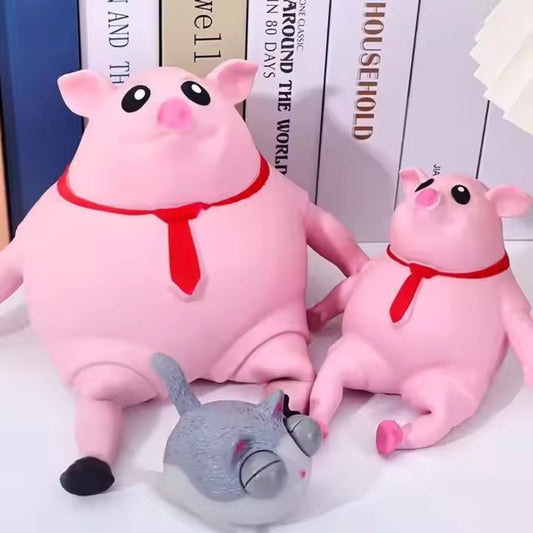 Pink Pig Stress Relief Toy – TRP Squeeze Animal for Anxiety & Decompression