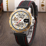T-Winner Men’s Hollow Automatic Mechanical Watch – Casual Silicone Strap Timepiece