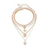 Ocean Pendant Layered Mix Necklace for Women – Fashionable Alloy Jewelry