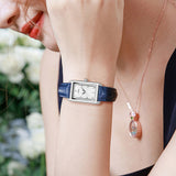 Sinobi Women's Waterproof Quartz Watch – Rectangular Dial with Leather Strap