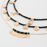 Midnight Coast Charm Bead Necklace for Women – Fashionable Alloy Jewelry