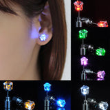 Unisex LED Light-Up Crown Earrings – Colorful Alloy Glow Jewelry for Parties & Concerts