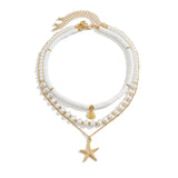 Coastal Charm Bead Mix Necklace for Women – Fashionable Alloy Jewelry