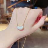 Luxury Pearl Bean Pendant Necklace for Women – Korean Style Titanium Steel Jewelry