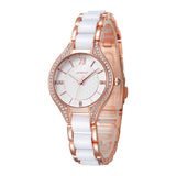 SINOBI Women's Quartz Watch – Ceramic Alloy Strap, Auto Date, Fashion Luxury Timepiece