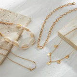 Layered Shell Pendant Necklace for Women – Fashionable Alloy Jewelry