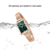 SINOBI Women's Rectangle Quartz Watch – Stainless Steel Strap, Luxury Timepiece