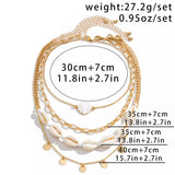 Layered Shell Pendant Necklace for Women – Fashionable Alloy Jewelry