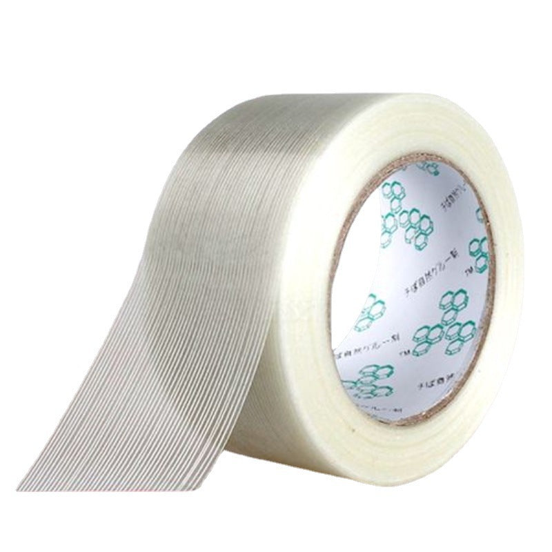 Striped Fiberglass Tape with High Adhesion for Aircraft Models, Electrical Appliances, Lithium Battery Fixation, High-Strength Heavy-Duty Packaging and Bundling