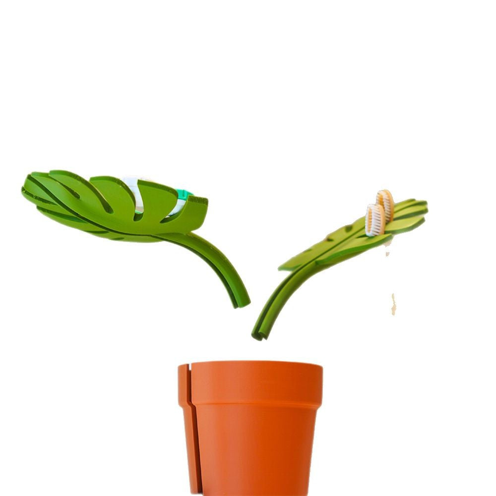 Mirror leaf tortoise bamboo simulation plant bathroom storage box/toothbrush toothpaste rack/home decoration