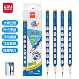 Deli elementary school student non-toxic hole pencil first grade kindergarten hb thick rod 2b hole pen triangle Rod wholesale