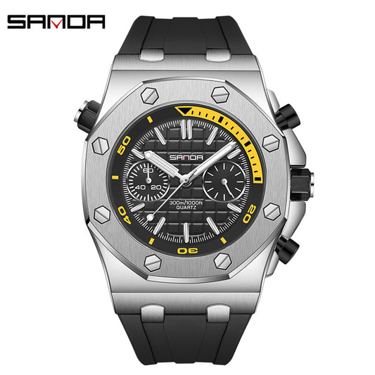 SANDA Luminous Waterproof Men's Quartz Watch – Casual Sport Watch with Durable Strap