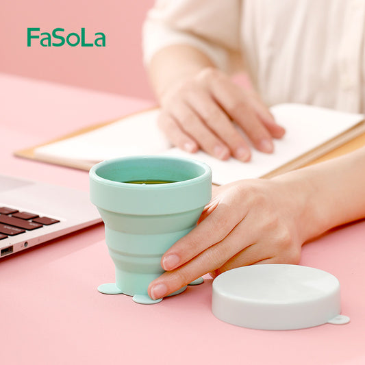 Fasola Folding Silicone Cup Telescopic Compression Cup Wash Cup Cute Drinking Cup Portable Outdoor Travel