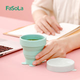 Fasola Folding Silicone Cup Telescopic Compression Cup Wash Cup Cute Drinking Cup Portable Outdoor Travel