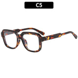 欧美时尚新款方形米钉简约素颜平光镜防蓝光个性眼镜架休闲眼镜框