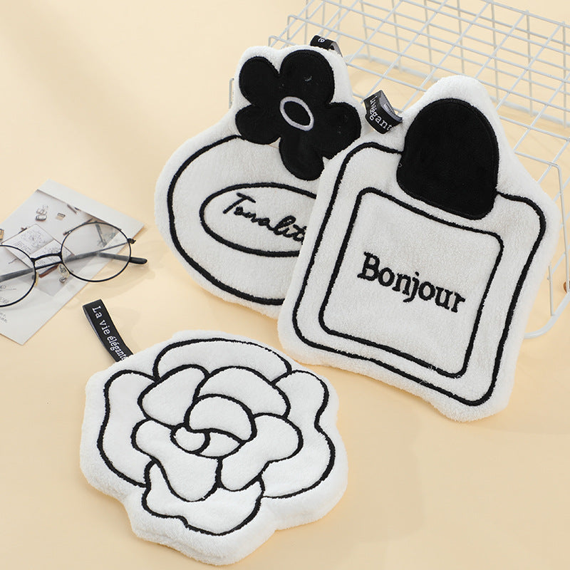 French Hand Towel Hanging Absorbent Household Coral Velvet Towel Kitchen Bathroom Thickeneded Hand Towel Cute Souvenir