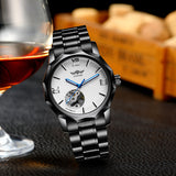 T-Winner Men’s Mechanical Watch – Black & Blue Dial with Stainless Steel Band